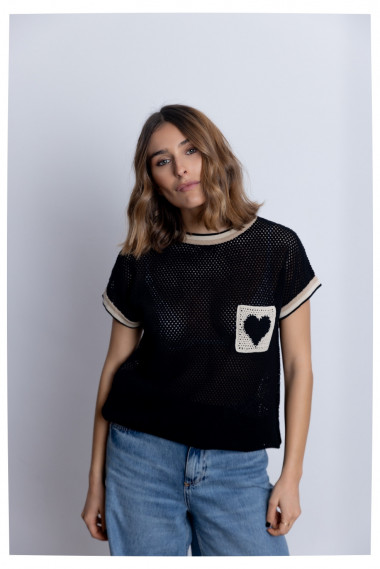 Jersey Bicolor de Algodón con Calados BMB & Co.