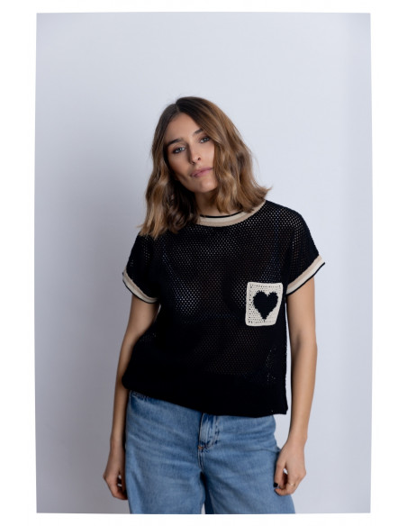 Jersey Bicolor de Algodón con Calados BMB & Co.