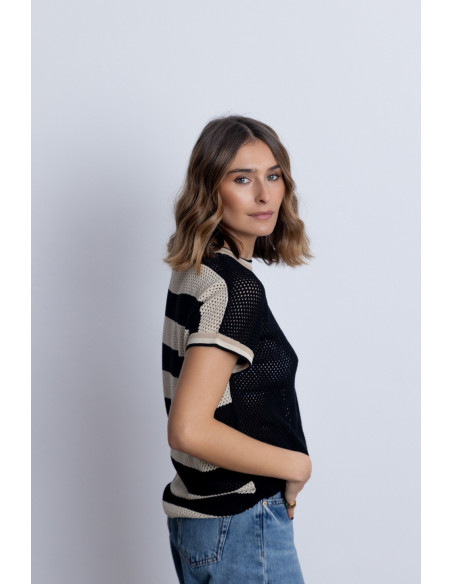 Jersey Bicolor de Algodón con Calados BMB & Co.