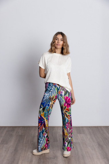 Camiseta Cruda Combinada Manga Caída BMB & Co.