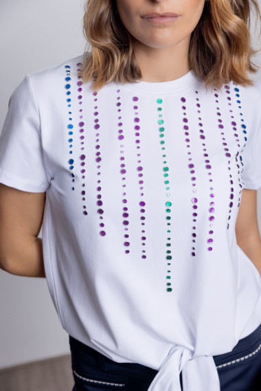 Camiseta Algodón Manga Corta Con Aplicaciones BMB & Co.