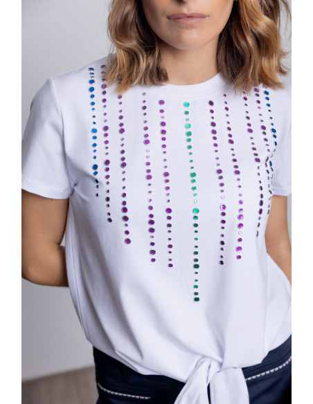 Camiseta Algodón Manga Corta Con Aplicaciones BMB & Co.