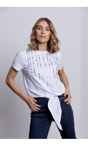 Camiseta Algodón Manga Corta Con Aplicaciones BMB & Co.