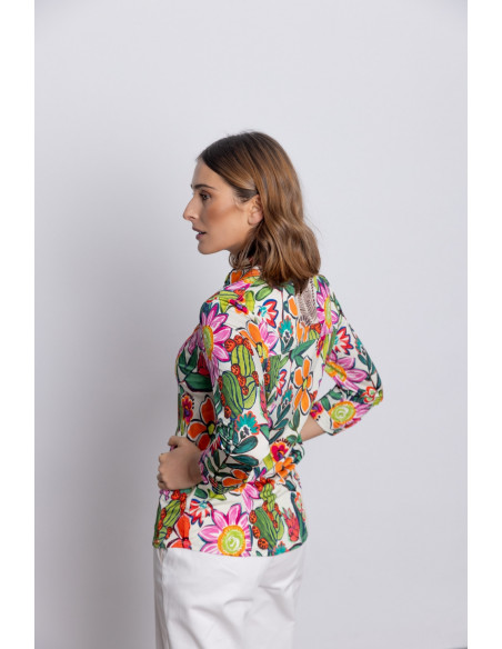 Camiseta Botonadura Print Floral BMB & Co.