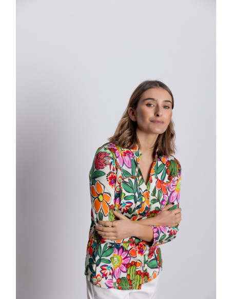 Camiseta Botonadura Print Floral BMB & Co.