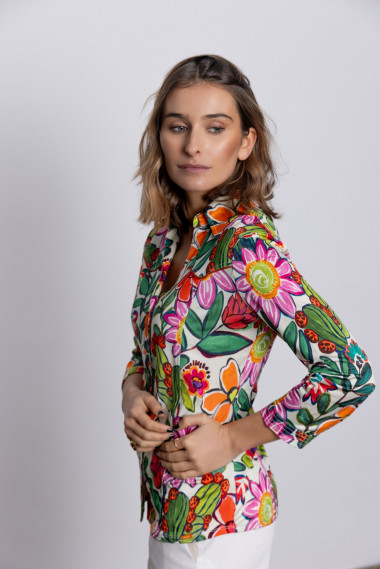 Camiseta Botonadura Print Floral BMB & Co.