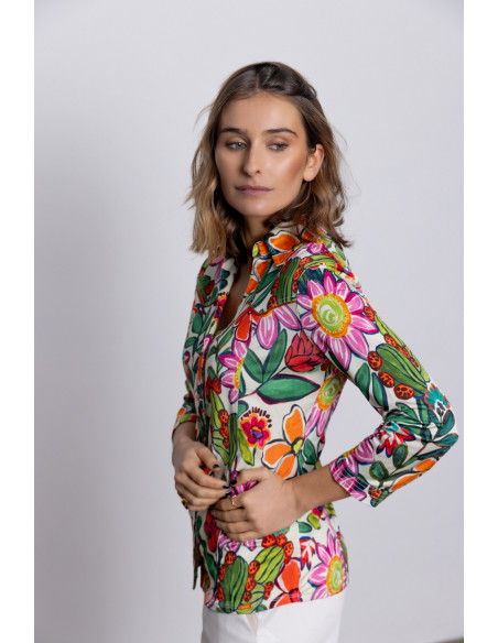 Camiseta Botonadura Print Floral BMB & Co.