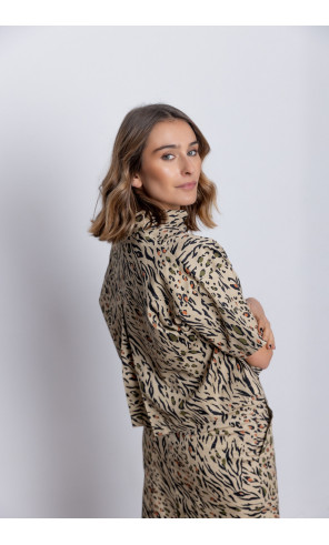 Camisa Crop Algodón Animal Print BMB & Co.