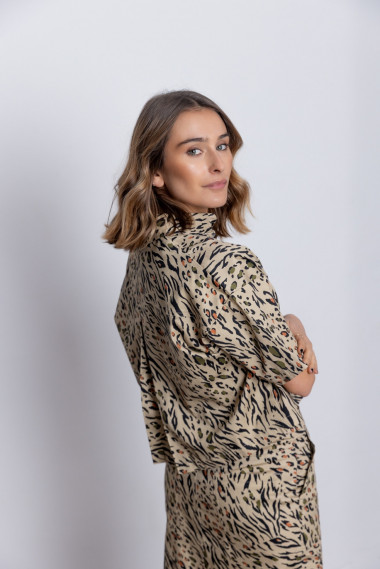 Camisa Crop Algodón Animal Print BMB & Co.