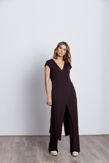 Chaleco Largo Cruzado Chocolate BMB & Co.