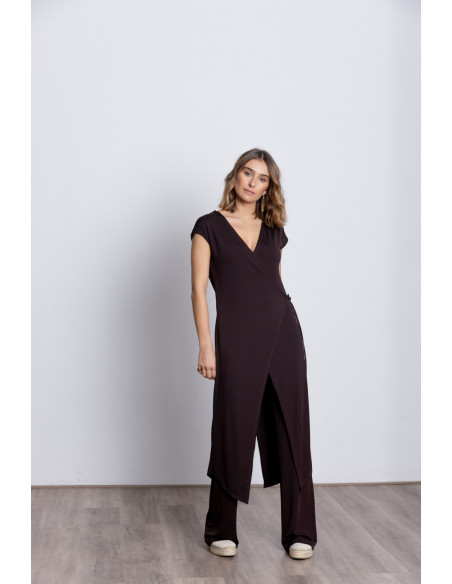 Chaleco Largo Cruzado Chocolate BMB & Co.