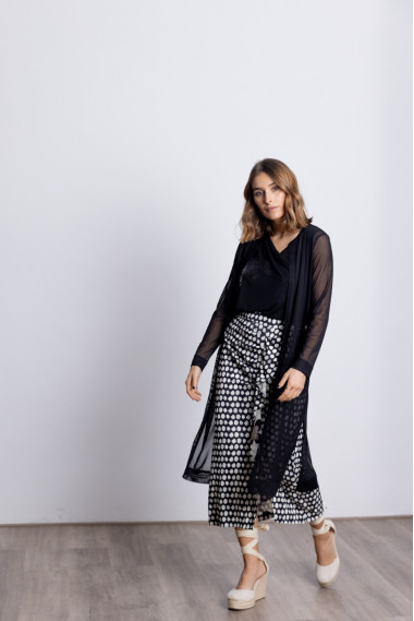 Falda Midi Lunares Con Volante BMB & Co.