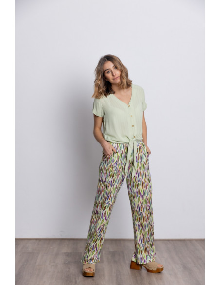 Pantalón Estampado Extra Confort Con Pinzas BMB & Co.