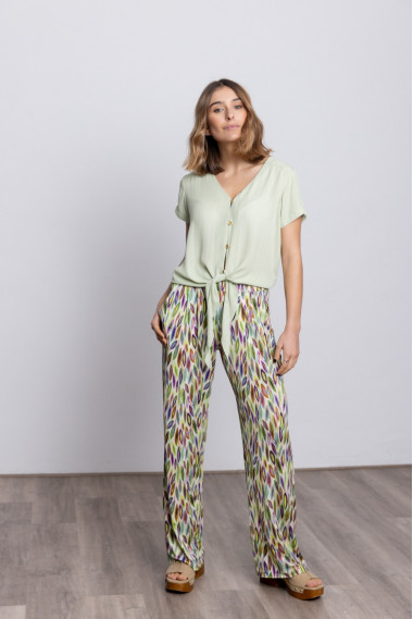 Pantalón Estampado Extra Confort Con Pinzas BMB & Co.