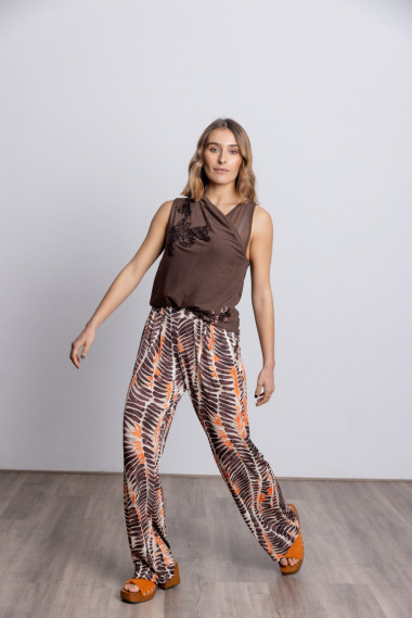 Pantalon Con Pinzas Estampado Extra Confort BMB & Co.