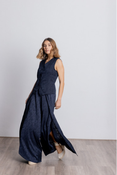 Pantalon Ancho Aberturas Jacquard BMB & Co.