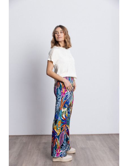 Pantalon Recto Estampado Floral  BMB & Co.