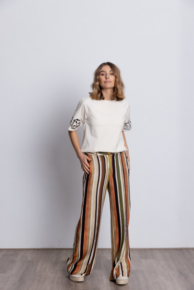 Pantalon Ancho Rayas BMB & Co.