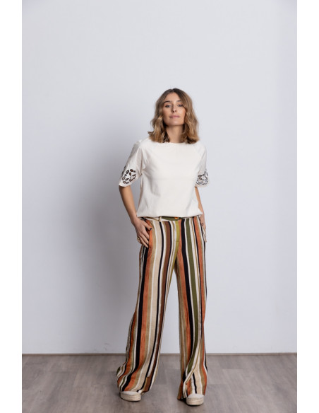 Pantalon Ancho Rayas BMB & Co.