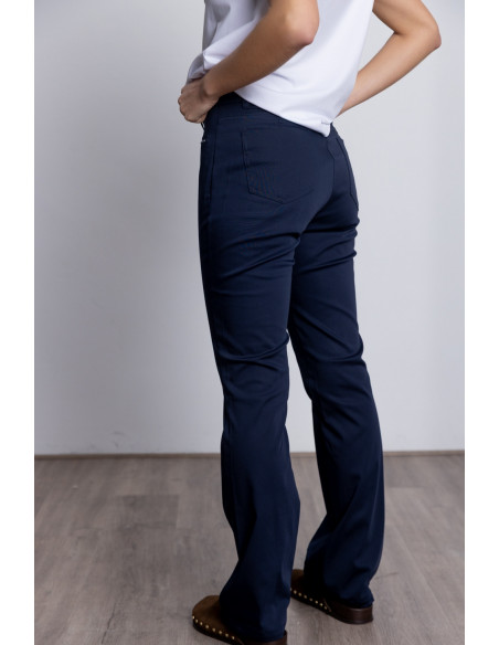 Pantalón Recto Algodón Marino Con Bolsillos BMB & Co.