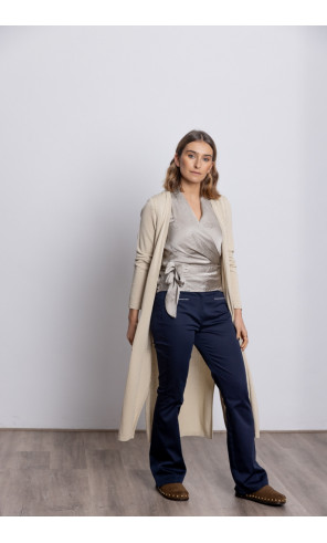 Pantalón Recto Algodón Marino Con Bolsillos BMB & Co.