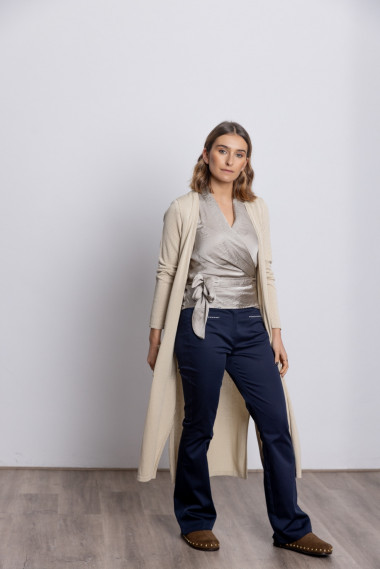 Pantalón Recto Algodón Marino Con Bolsillos BMB & Co.