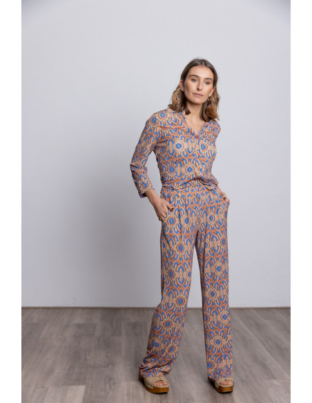 Pantalón Estampado Con Pinzas BMB & Co.