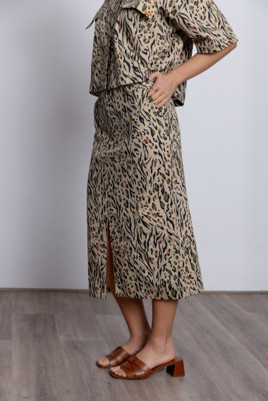 Falda Midi Animal Print BMB & Co.