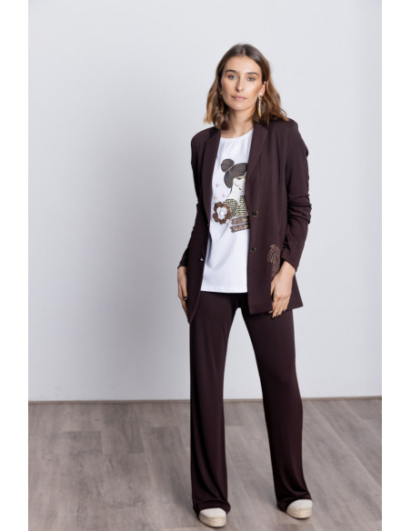 Blazer Fluida Marrón Chocolate BMB & Co.