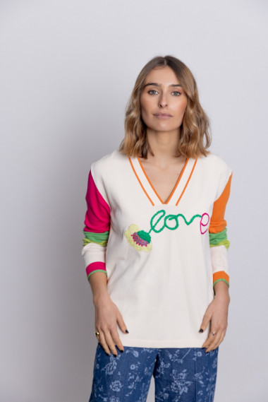 Jersey Punto Fino Con Bordado BMB & Co.