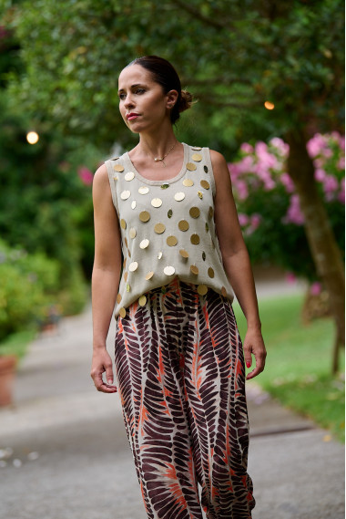 Jersey Sin Mangas Lentejuelas Doradas BMB & Co.