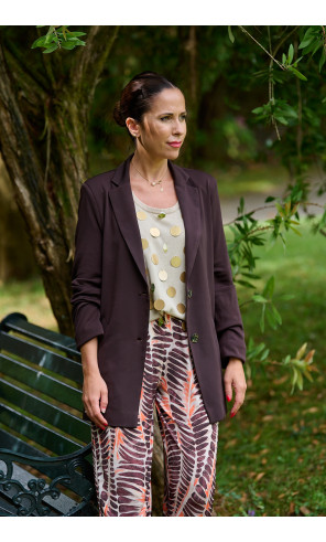 Blazer Fluida Marrón Chocolate BMB & Co.