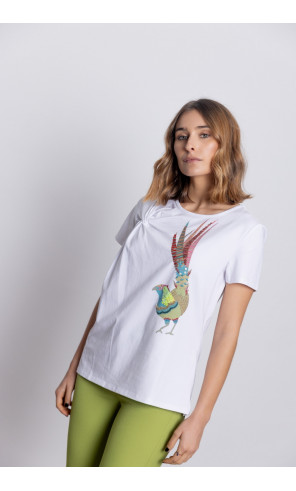 Camiseta Algodón con Nudo Y Adornos BMB &Co.