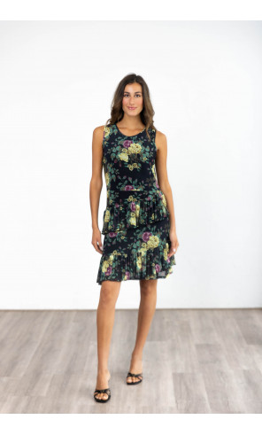 Vestido Corto Volantes De Tul Flores BMB & Co.
