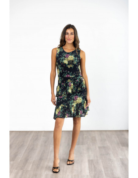 Vestido Corto Volantes De Tul Flores BMB & Co.