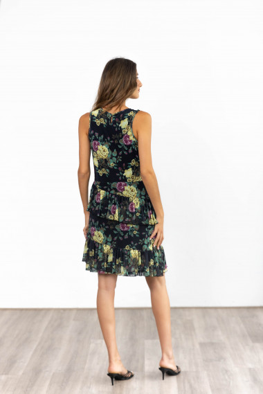 Vestido Corto Volantes De Tul Flores BMB & Co.