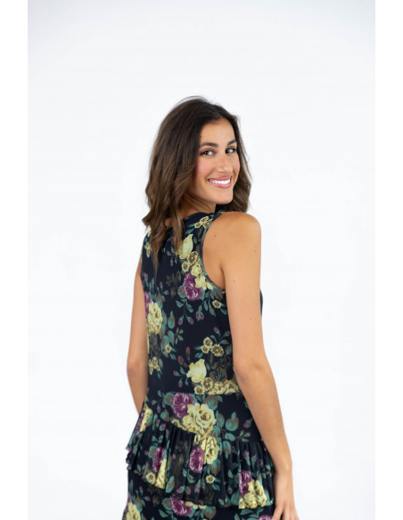 Vestido Corto Volantes De Tul Flores BMB & Co.