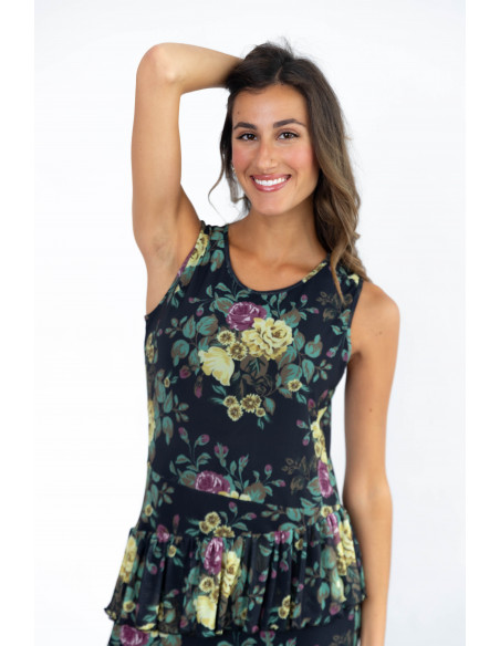 Vestido Corto Volantes De Tul Flores BMB & Co.