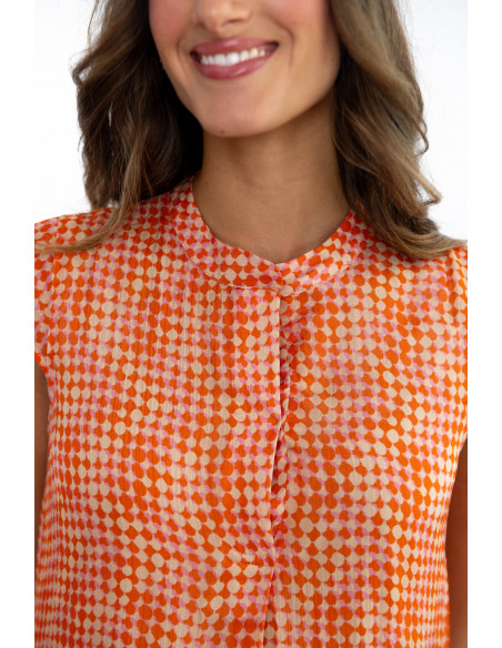 Vestido Midi Estampado Cuello Mao BMB & Co.