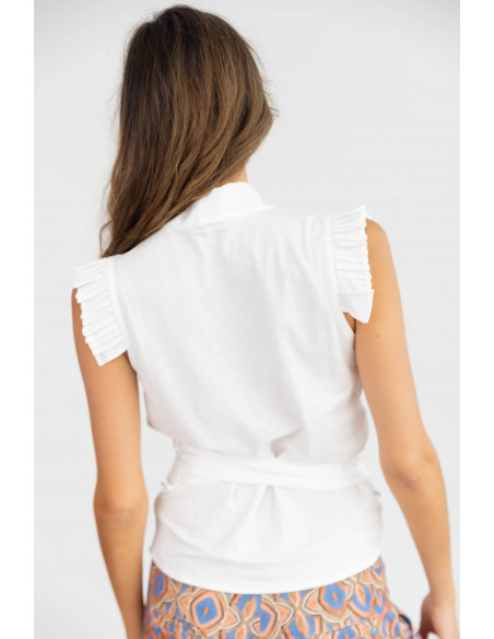 Blusa Sin Mangas Cruzada Cruda BMB & Co.