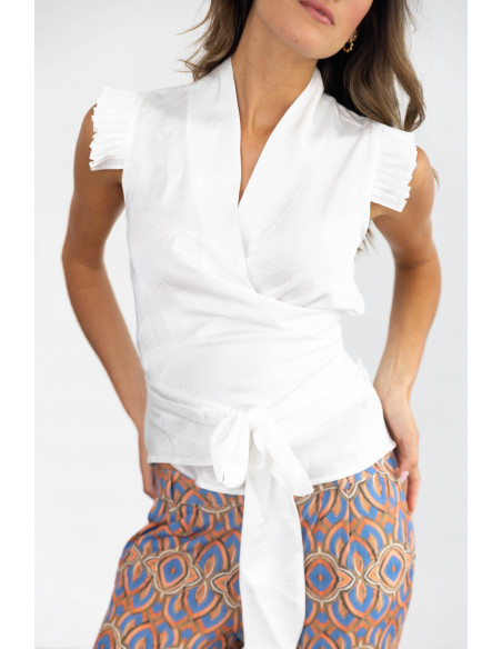 Blusa Sin Mangas Cruzada Cruda BMB & Co.