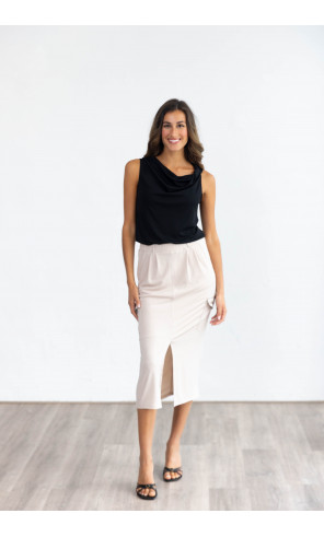 Falda Midi Beige Cargo BMB & Co.