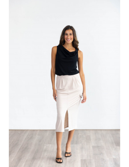 Falda Midi Beige Cargo BMB & Co.