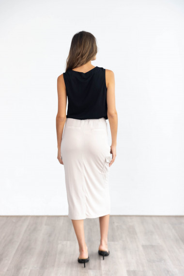 Falda Midi Beige Cargo BMB & Co.