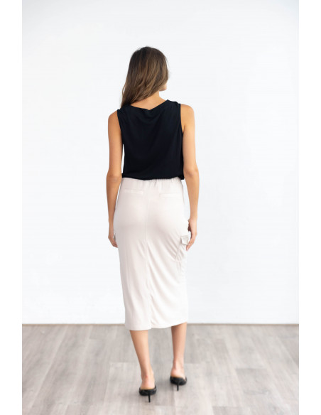 Falda Midi Beige Cargo BMB & Co.