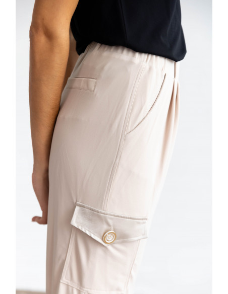 Falda Midi Beige Cargo BMB & Co.