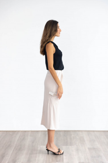 Falda Midi Beige Cargo BMB & Co.