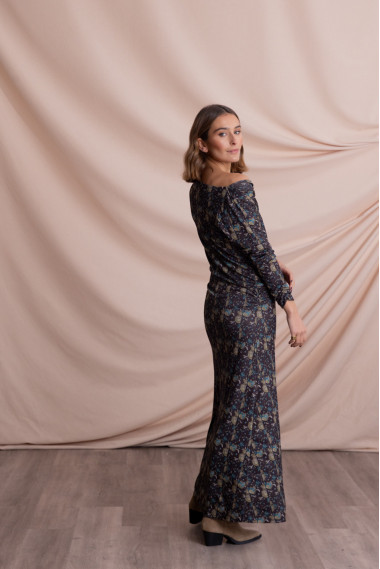Vestido Midi Estampado Con Nudos BMB & Co.