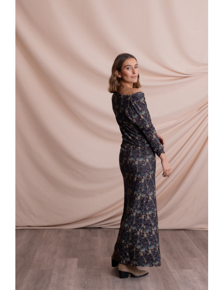 Vestido Midi Estampado Con Nudos BMB & Co.