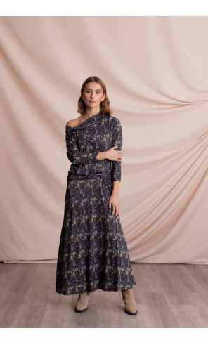 Vestido Midi Estampado Con Nudos BMB & Co.